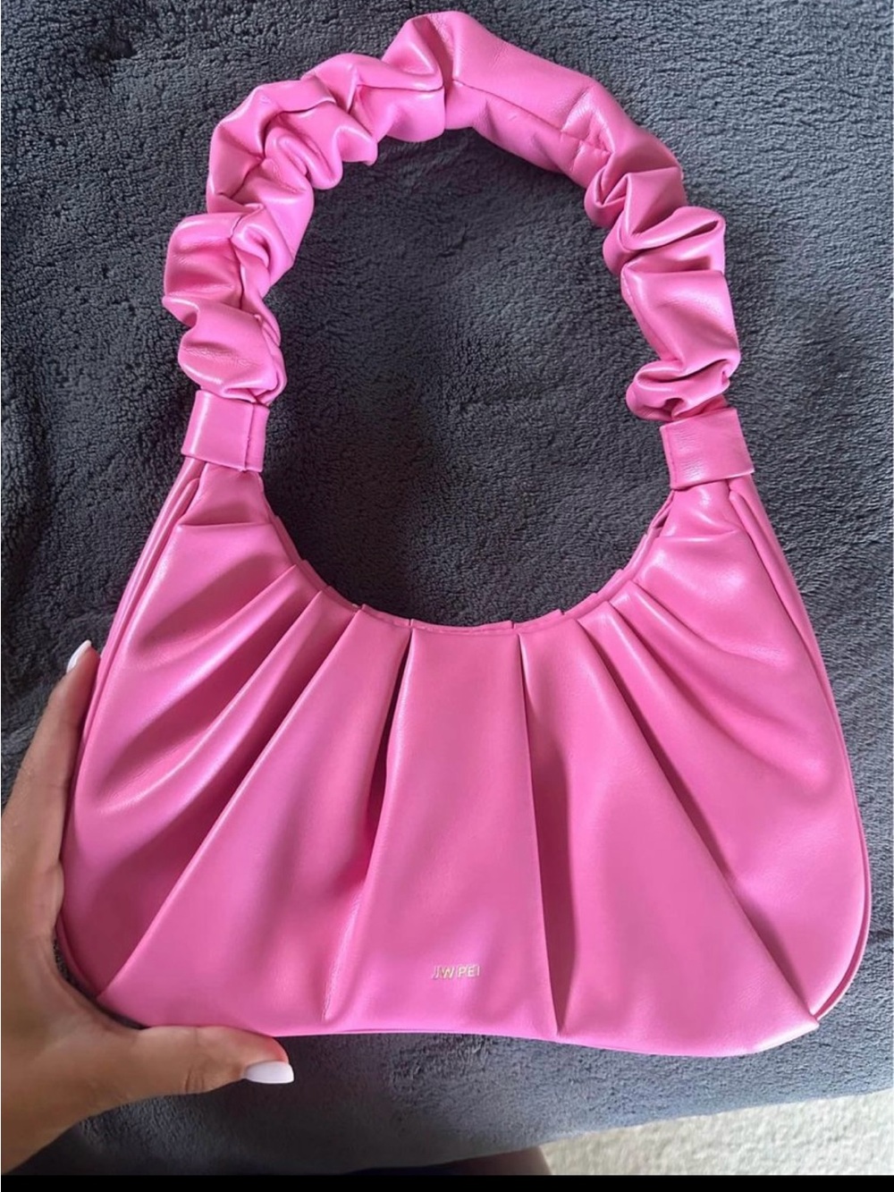 JW PEI Hot Pink Ruched Handle Shoulder Bag